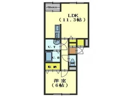 αZONEII(1LDK/3階)の間取り写真