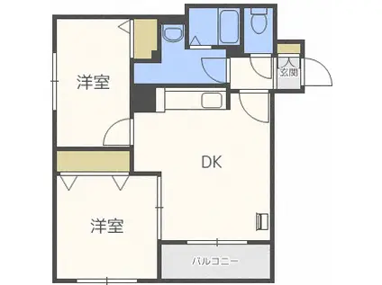 アマンダヒルズ(2LDK/2階)の間取り写真