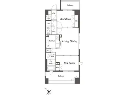 グレースレジデンス東京(2LDK/4階)の間取り写真