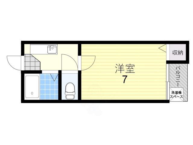 ブルーメイトA・B(1K/4階)の間取り写真