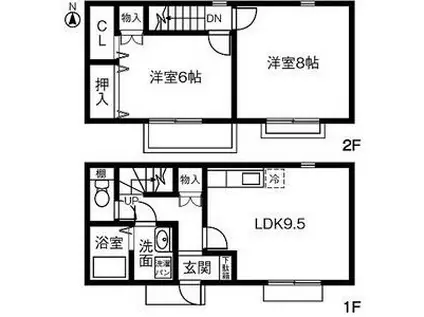 FINE ABEND(2LDK/1階)の間取り写真