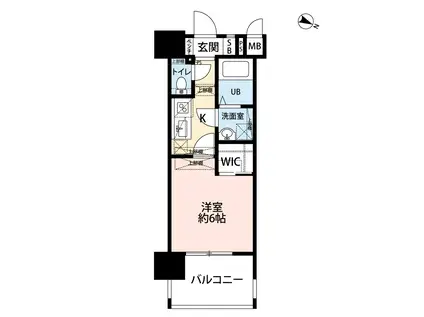 サヴォイプルミエパリエ(1K/13階)の間取り写真