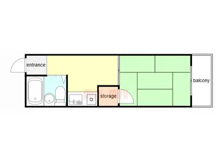下沢ヤングハイツ(1DK/3階)の間取り写真