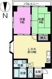 寿ハイツ(2LDK/3階)の間取り写真