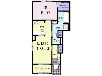 SEVENSTARIV(1LDK/1階)の間取り写真