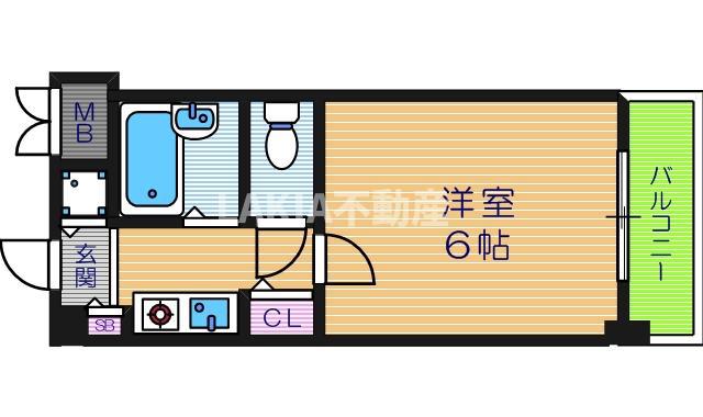プレサンス 阿倍野阪南町(1K/6階)の間取り写真
