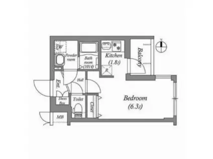 アドバンス京都レイズ(ワンルーム/2階)の間取り写真