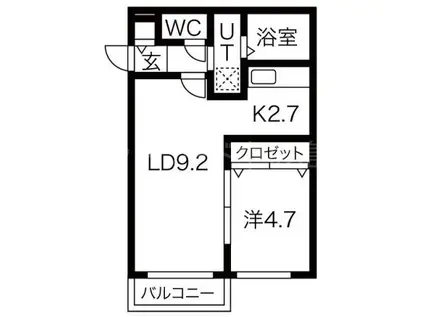 グランフォレスト真栄(1LDK/4階)の間取り写真