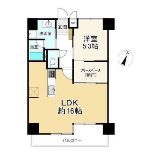 ニューライフ天神(1SLDK/11階)の間取り写真