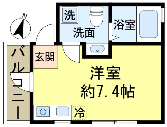 アパートメント新小岩A棟(ワンルーム/2階)の間取り写真
