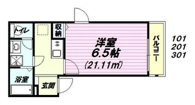 ベラヴィスタ春日部(1K/1階)の間取り写真