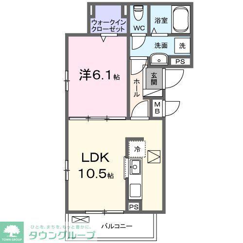 ヒカルサ大宮三橋(1LDK/1階)の間取り写真