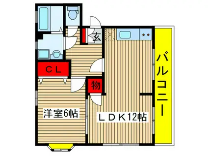 ローズプラザ(1LDK/3階)の間取り写真