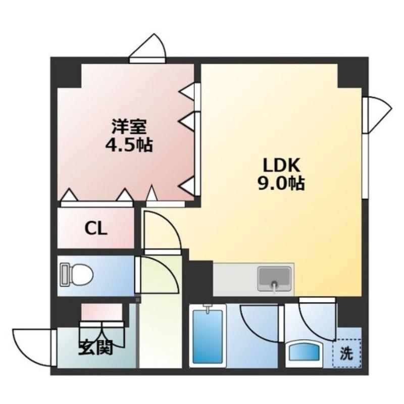 ライブヒア(1LDK/3階)の間取り写真