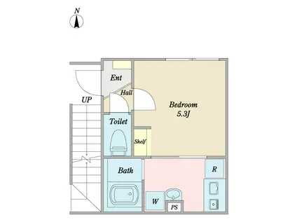 CHAPTER@SHIRAKAWA(1K/4階)の間取り写真