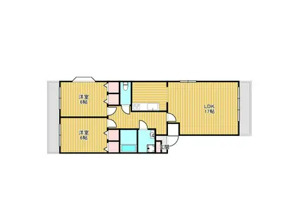 シティスクエア池田南(2LDK/3階)の間取り写真