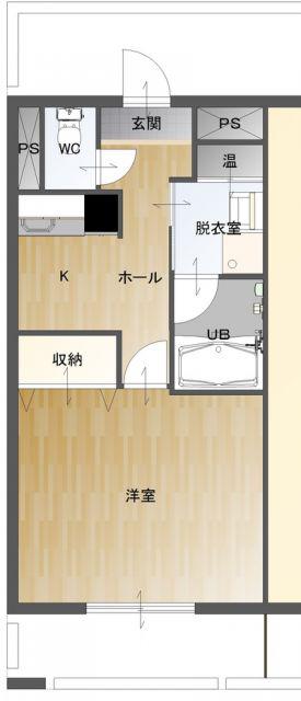 スカイマンションJ(1K/2階)の間取り写真