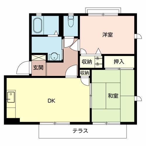 シェーンヴィラK&MⅠ(2LDK/1階)の間取り写真