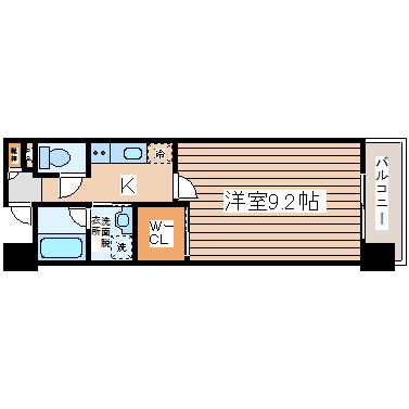 リージア勾当台公園(1K/6階)の間取り写真
