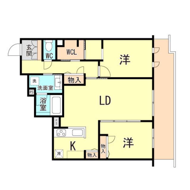 サクラレジデンス(2LDK/3階)の間取り写真