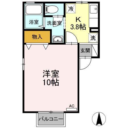 シュロス台原(1K/1階)の間取り写真