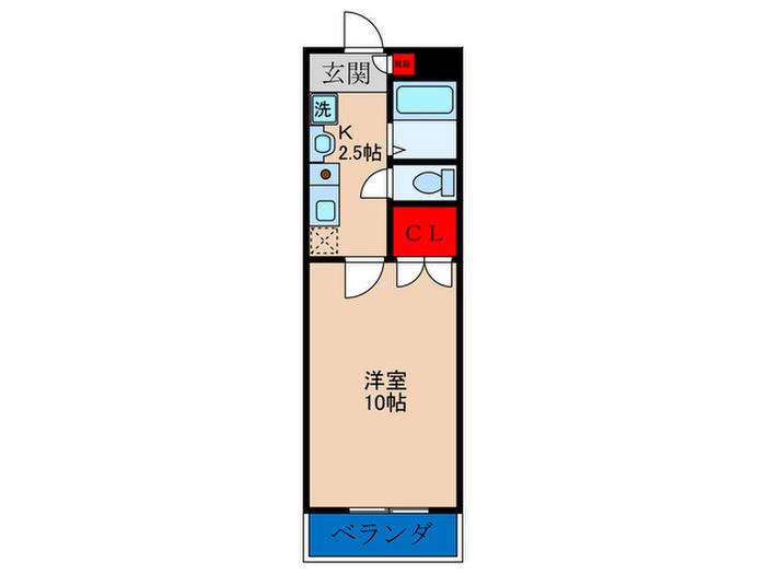 シャルマンオガワ(1K/2階)の間取り写真