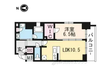 ベラジオ雅び京都西院(1LDK/7階)の間取り写真