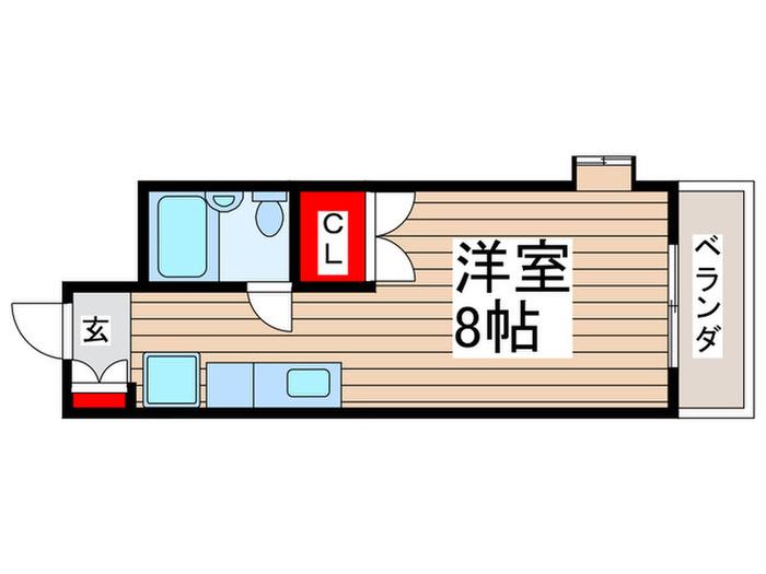 加賀ハイツ(ワンルーム/1階)の間取り写真