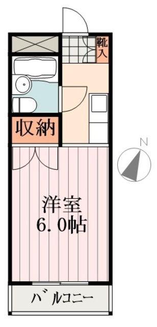 サンパークKOMINE(1K/2階)の間取り写真