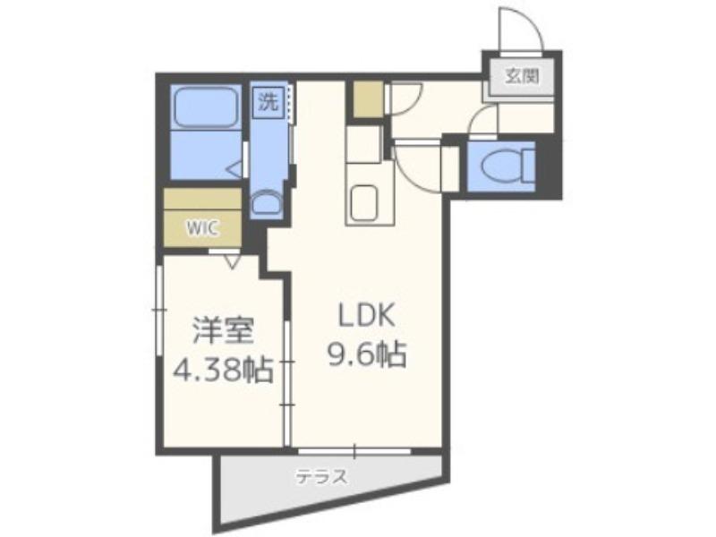 ノルデスタ旭ヶ丘(1LDK/1階)の間取り写真