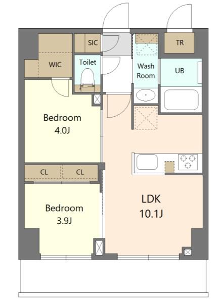 S-RESIDENCE浅草CLARITY(2LDK/7階)の間取り写真