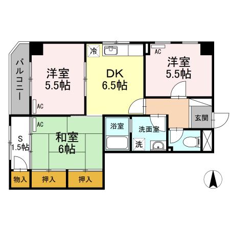 エムエスワイビル(3SDK/3階)の間取り写真