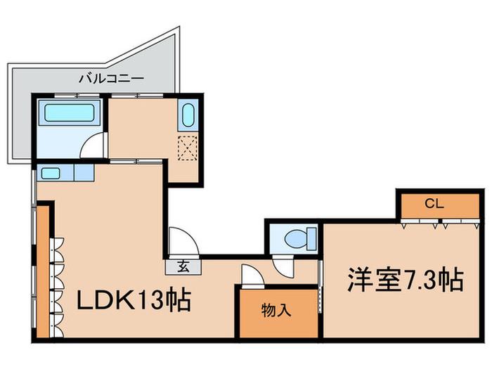 小石川ヒルズ(1LDK/1階)の間取り写真