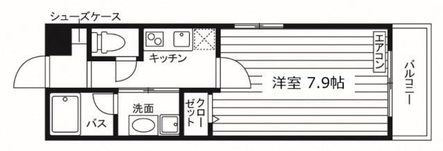 クレドール西陣大宮(1K/2階)の間取り写真