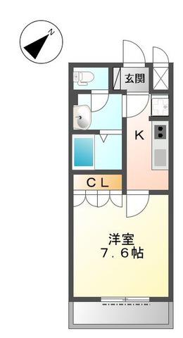 コンソルテ(1K/1階)の間取り写真