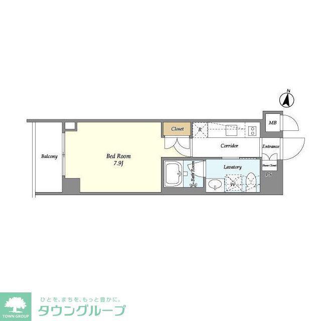 オーパスホームズ桜新町(1K/2階)の間取り写真