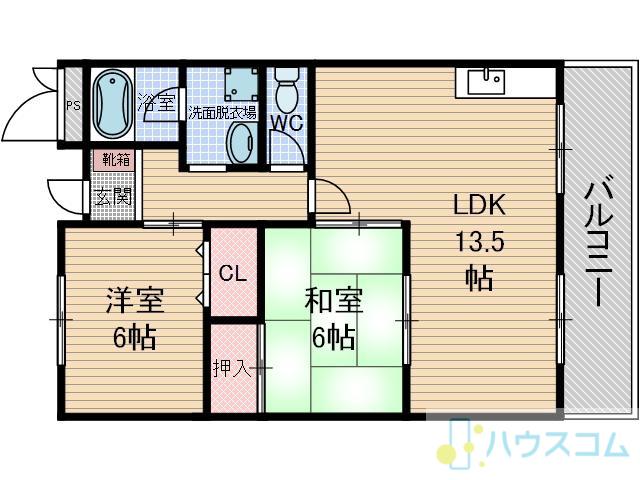 第2クリスタルハイツ(2LDK/3階)の間取り写真