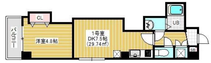 BONHEUR亀戸(1DK/2階)の間取り写真