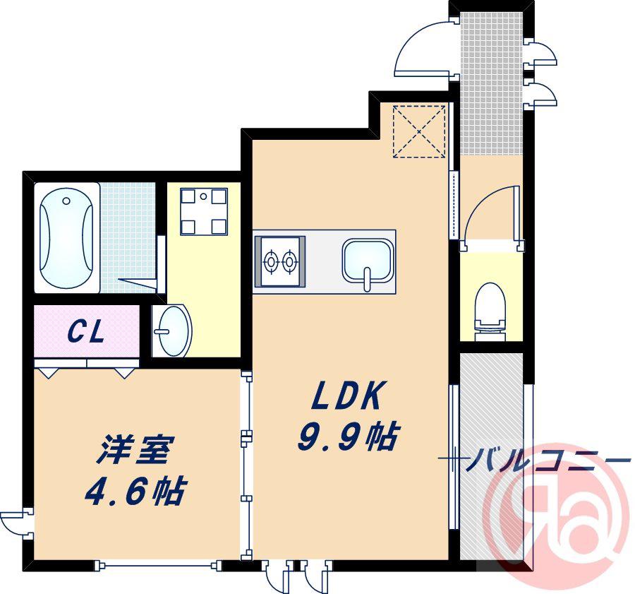 MAIKAI TEZUKAYAMA(1LDK/2階)の間取り写真