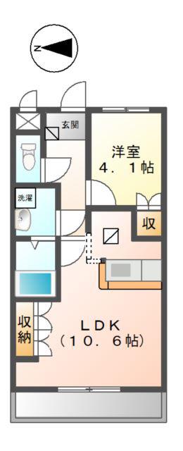 スターライズ(1LDK/1階)の間取り写真