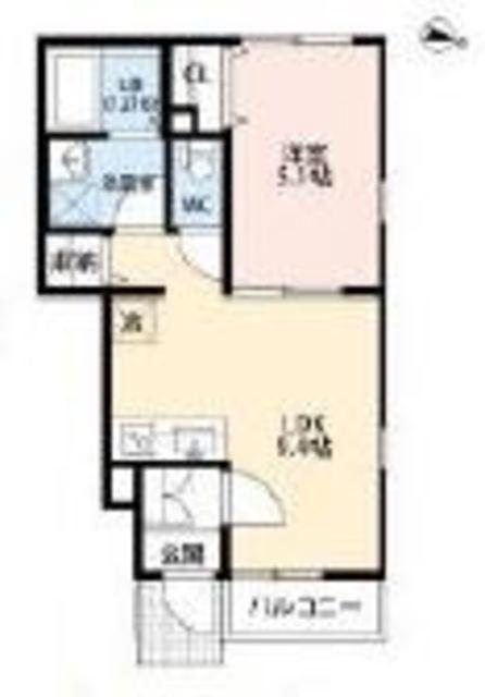 アムール千歳台1(1LDK/1階)の間取り写真