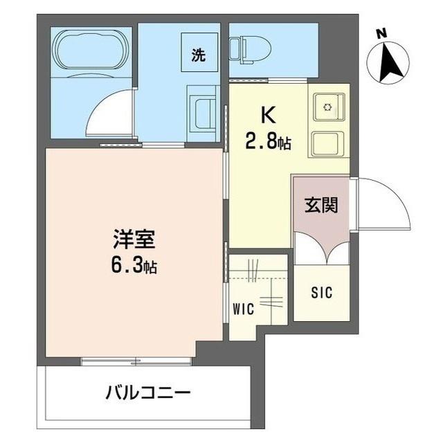 川崎区宮前町シャーメゾン(1K/1階)の間取り写真