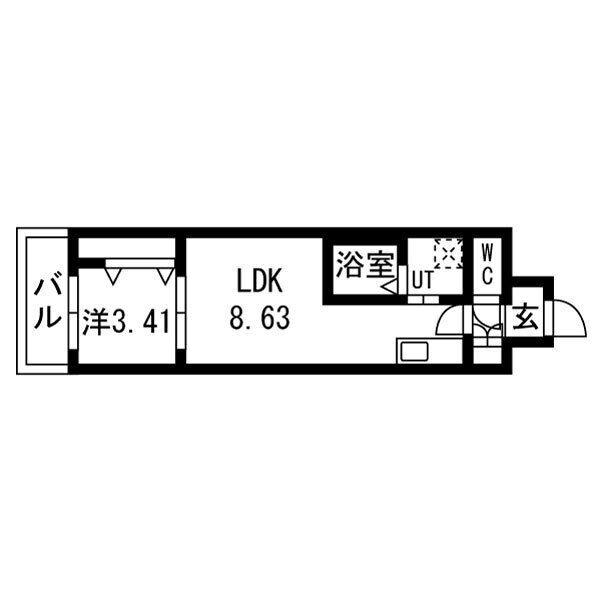 アーバンパーク新大阪(1LDK/10階)の間取り写真