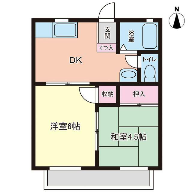 ピアパーク3(2DK/1階)の間取り写真