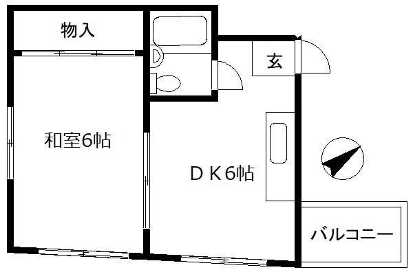 ドルチェ門前仲町(1DK/4階)の間取り写真