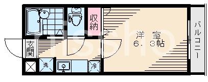グランメールむさしの(1K/1階)の間取り写真
