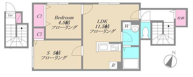 シャノワール(1SLDK/2階)の間取り写真