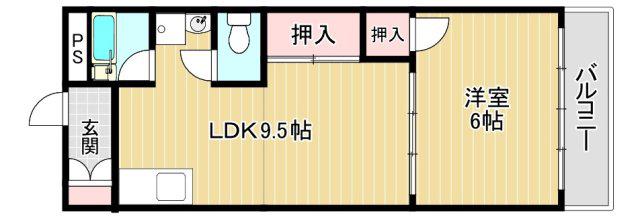 庄内フラッツ(1LDK/2階)の間取り写真