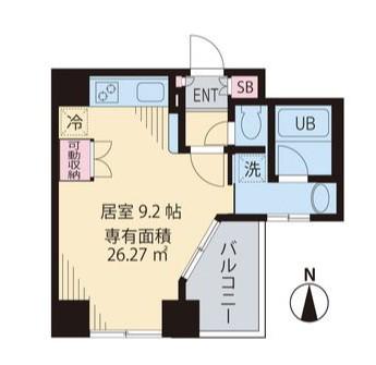 ビイルーム高円寺(ワンルーム/5階)の間取り写真