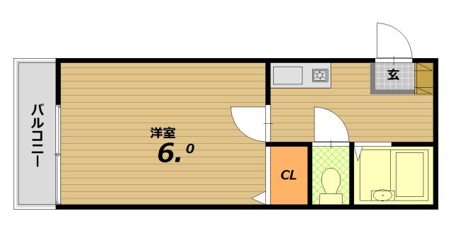 スママリンコースト(1K/1階)の間取り写真
